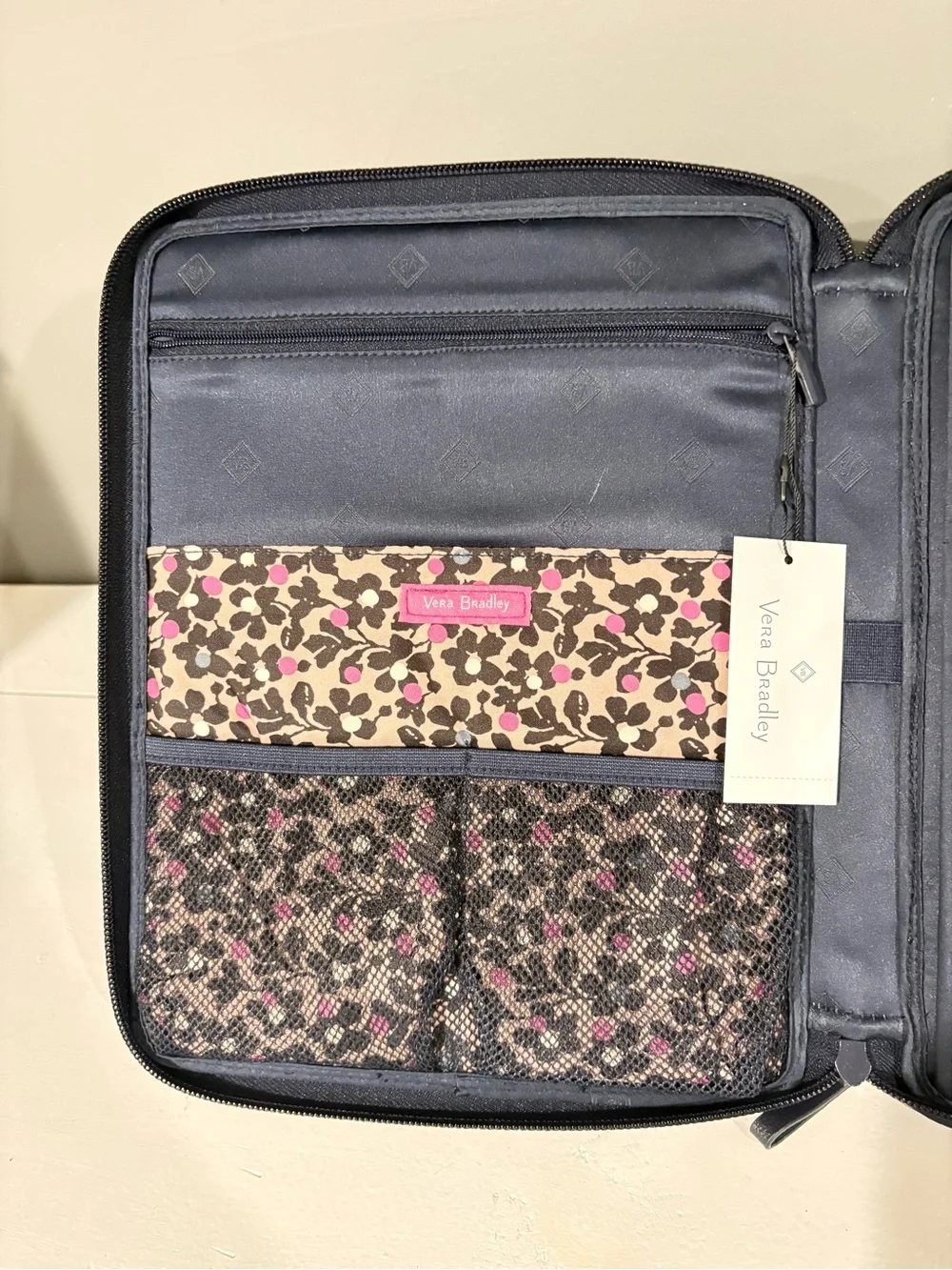 Vera Bradley Navy Quilted Tablet Sleeve with Handle