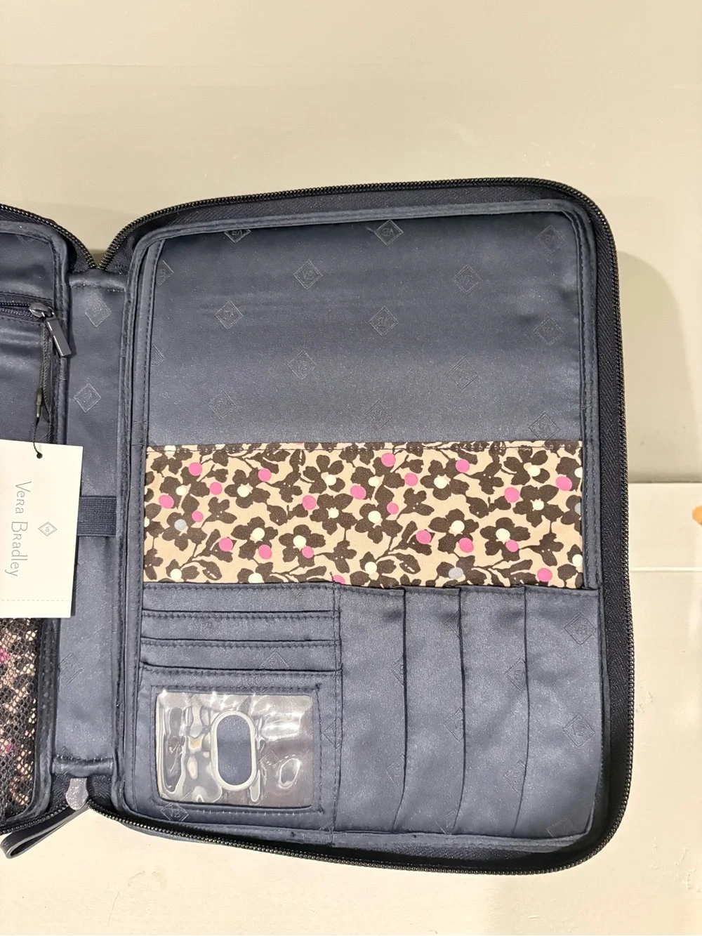 Vera Bradley Navy Quilted Tablet Sleeve with Handle