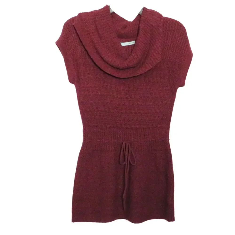 Long Sweater Women Sz S Maurice's Maroon Pullover Cowl Neck Sleeveless Tunic