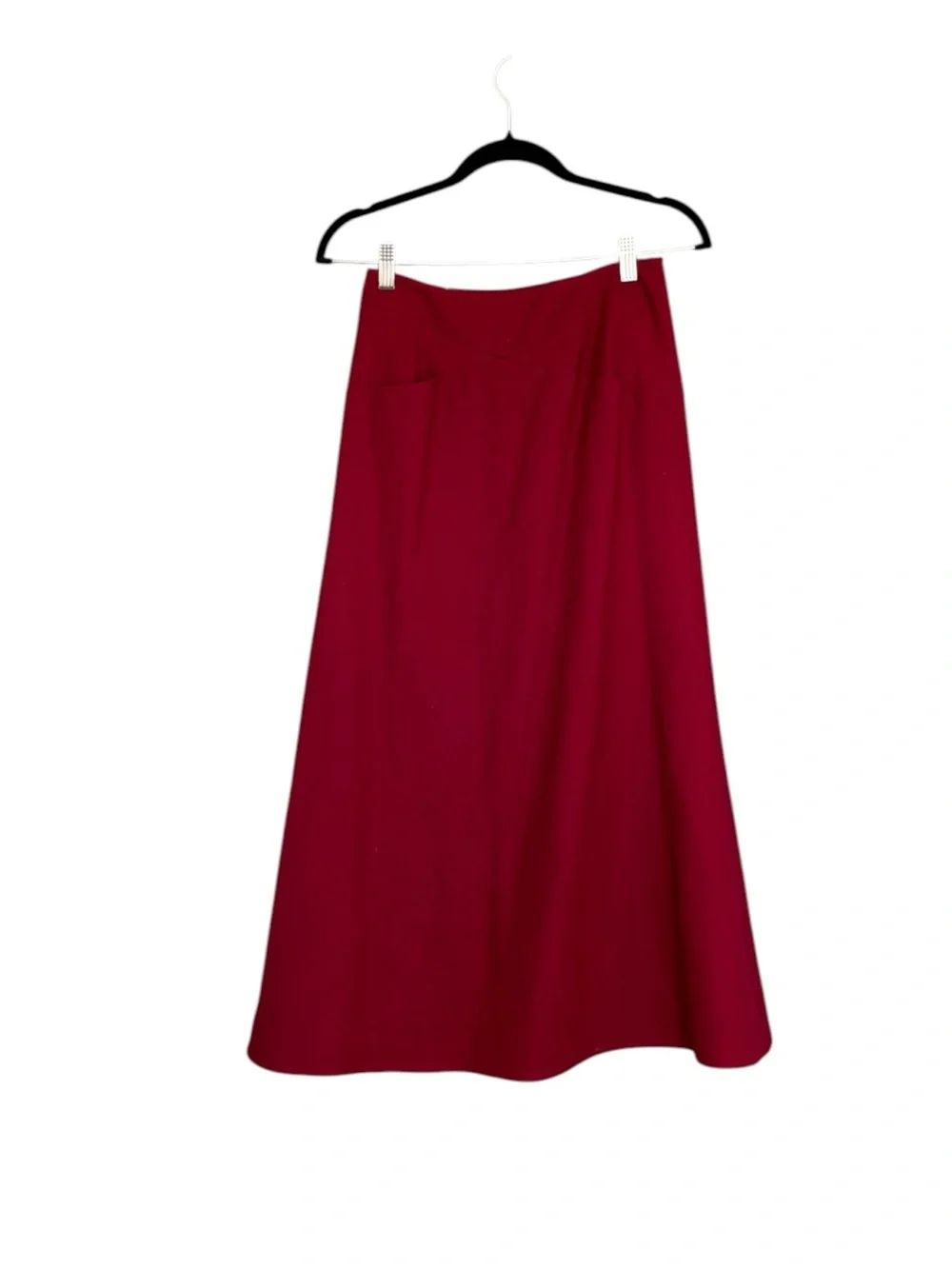 Vintage Chloé Martha Boutique Burgundy Wool Midi Skirt Made in France Size 40