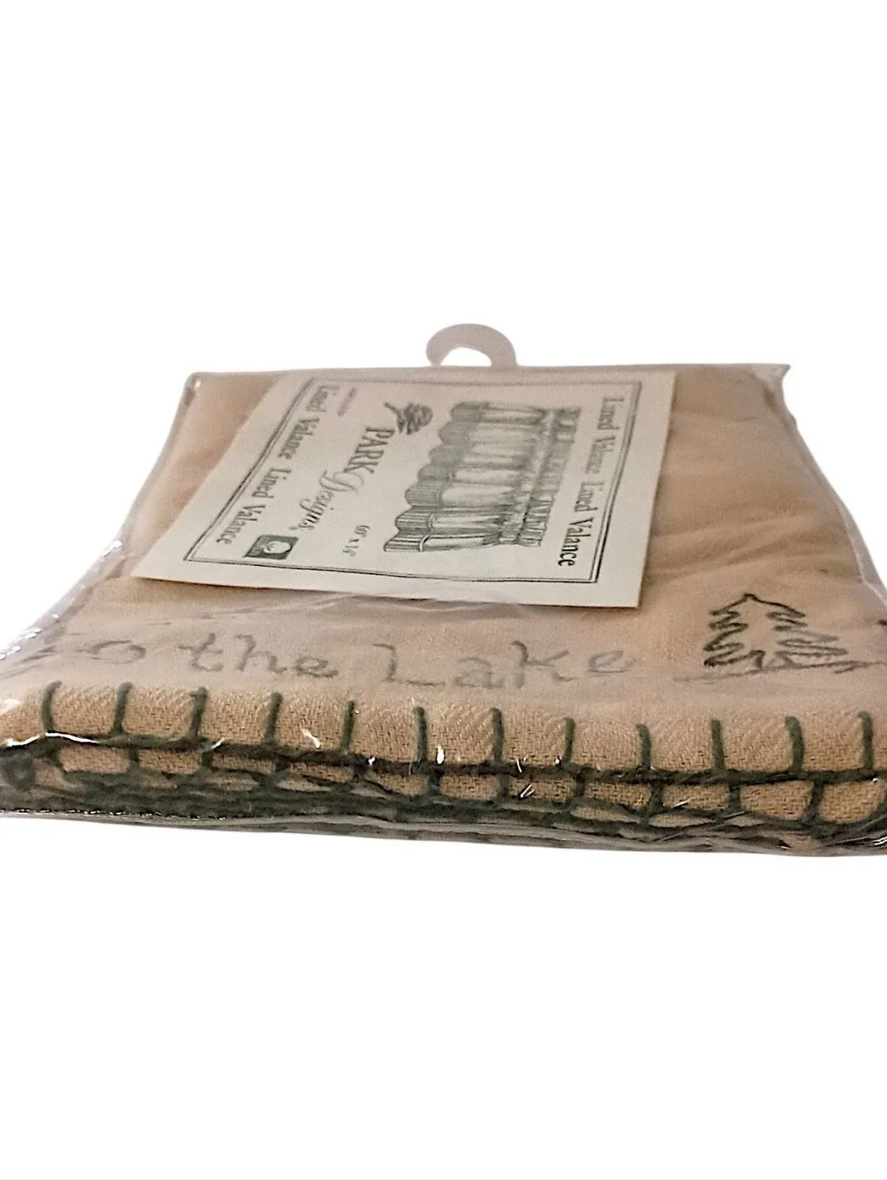 Park Designs Welcome To The Lake Valance Embroidered Tan Green Farmhouse Cabin