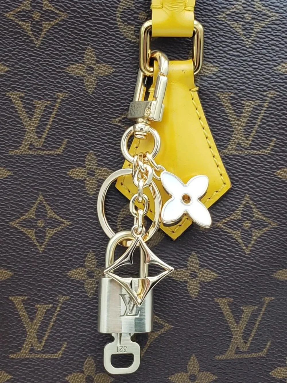 Authentic Louis Vuitton Padlock Gold 🔒 Key Set +Unbranded Flower Keychain Charm