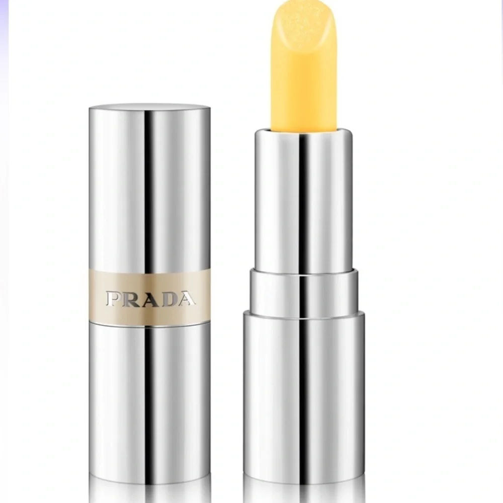 Prada Lip Balm in U002 Banana Yellow - Sheer Golden Yellow Shimmer Travel