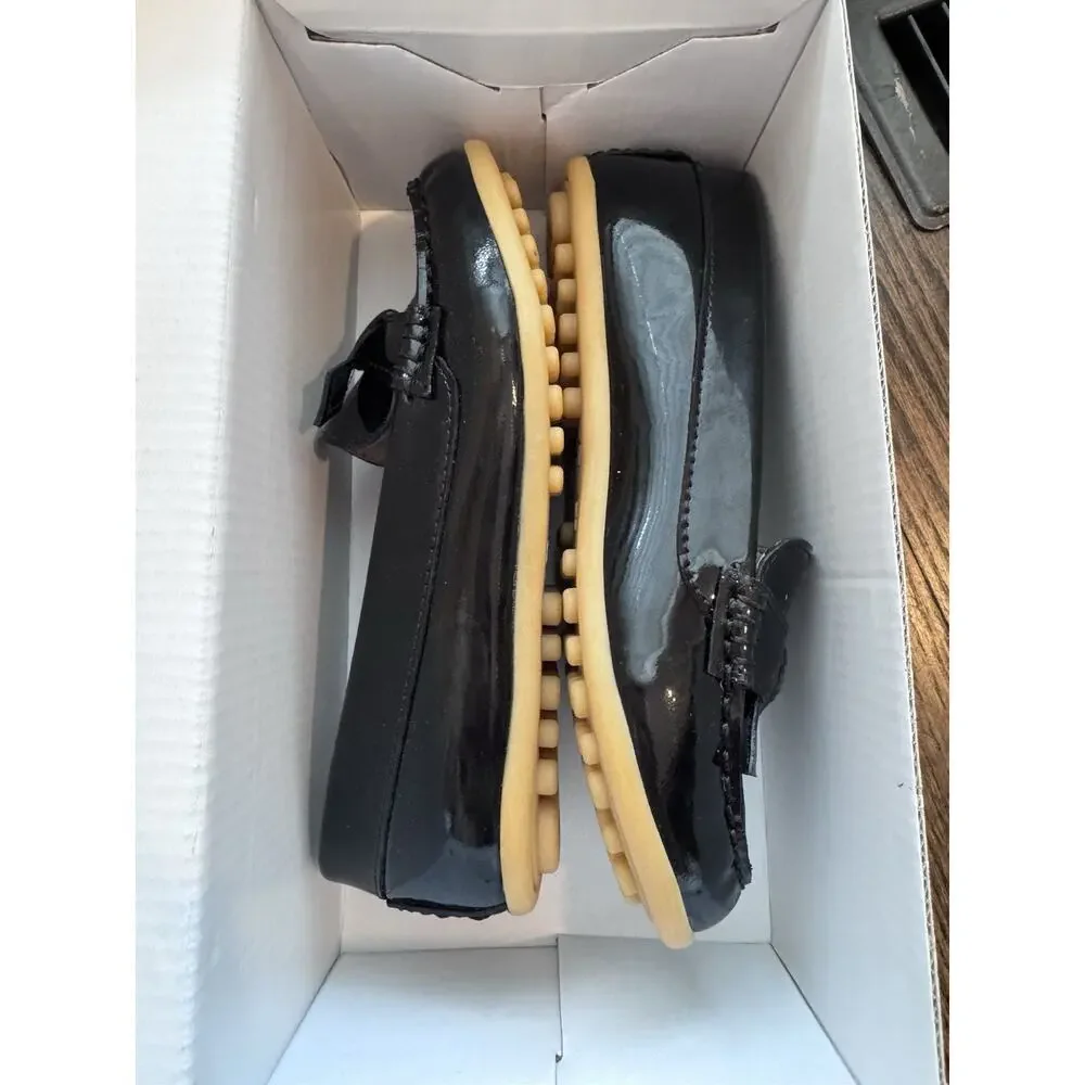 Elephantito Bow Moccasin Black Patent Leather Little Girls 11.5 NIB $80 MSRP