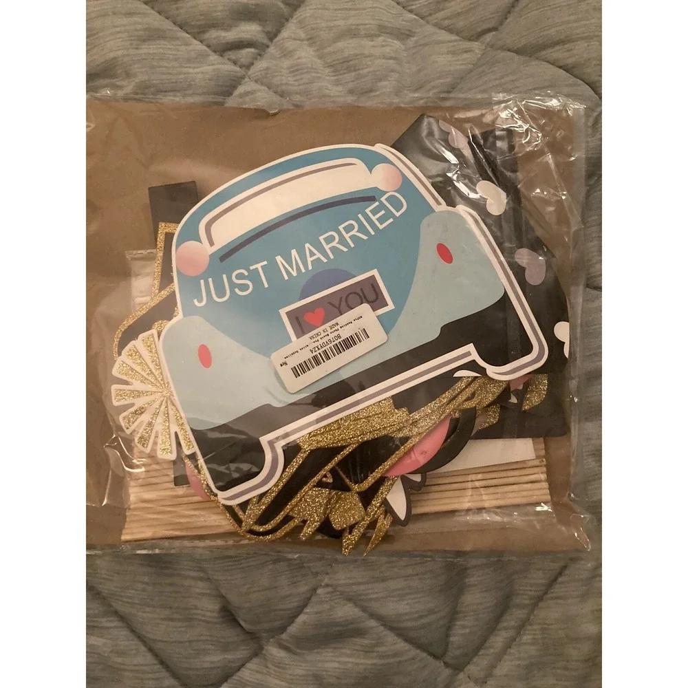 52 Piece Just Married Wedding Props For Photo Booth