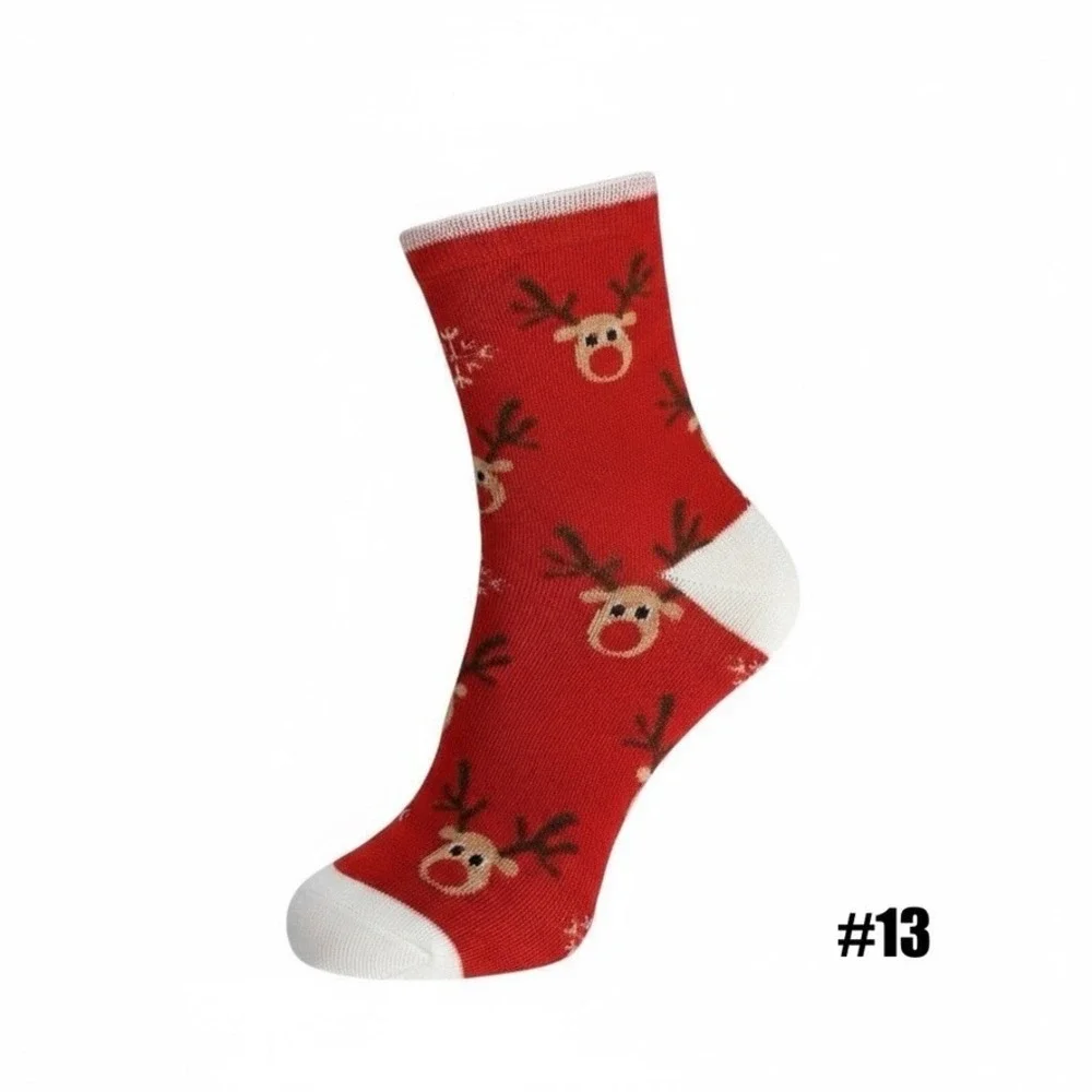 Novelty Christmas‎ Knit Socks 5.5-8.5 US Holiday Reindeer Unisex Soft Cozy NEW