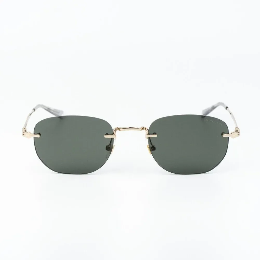 Montblanc Men Sunglasses Gold Grey Square Rimless MB0303S 001 NEW AUTHENTIC