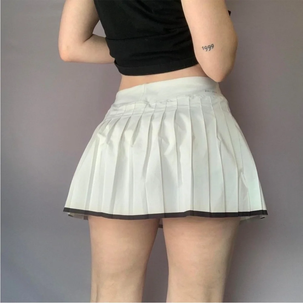 Nike white pleated
