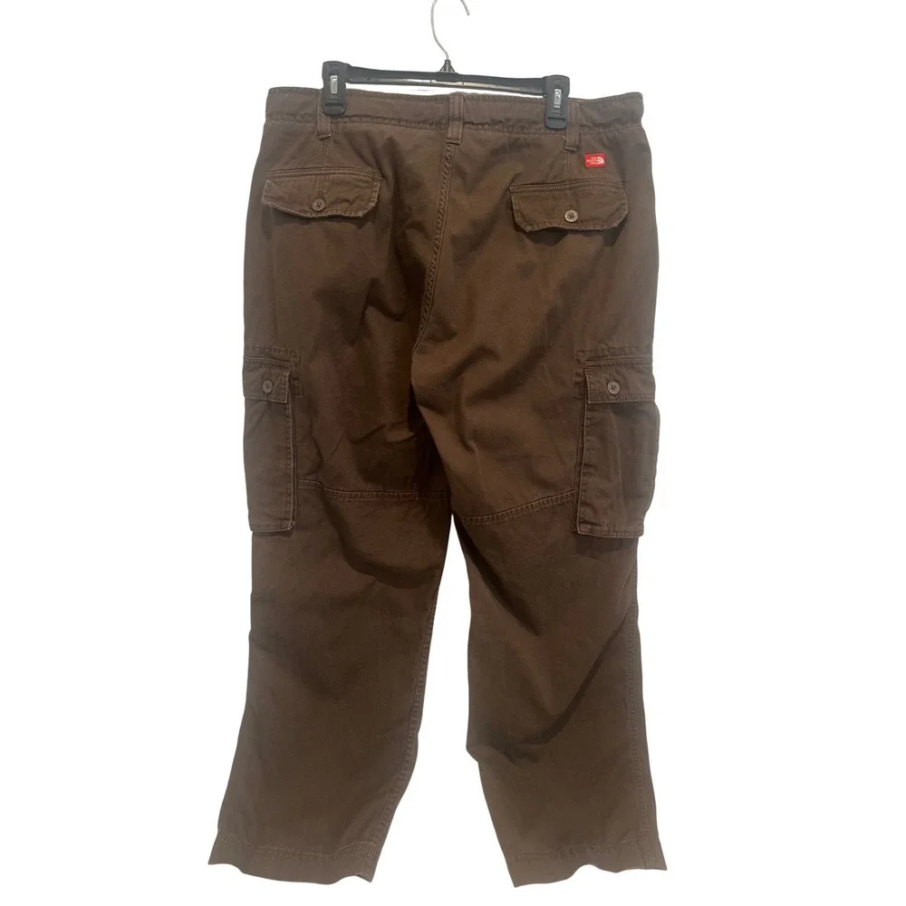 The North Face Baggy Cargo Pants Brown Retro Utility Hiking Streetwear Men's 38