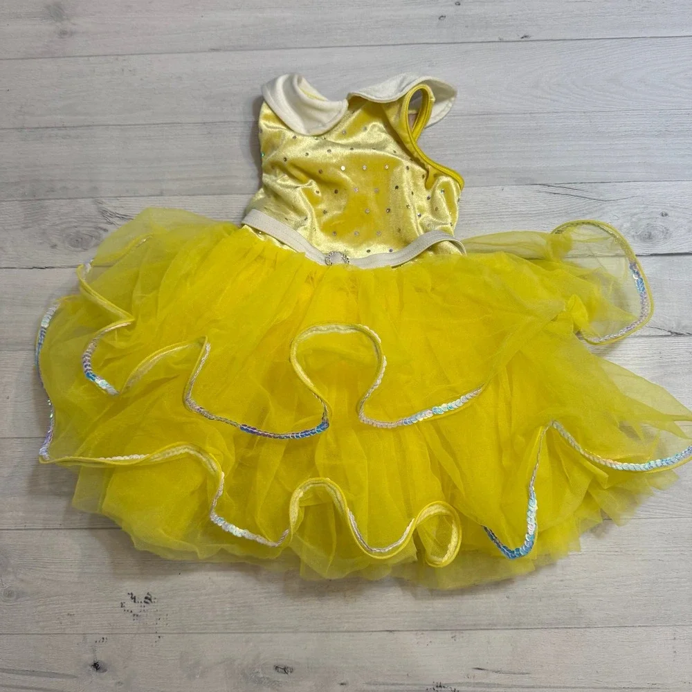 Weissman yellow tutu one piece‎ dance dress costume child XS
