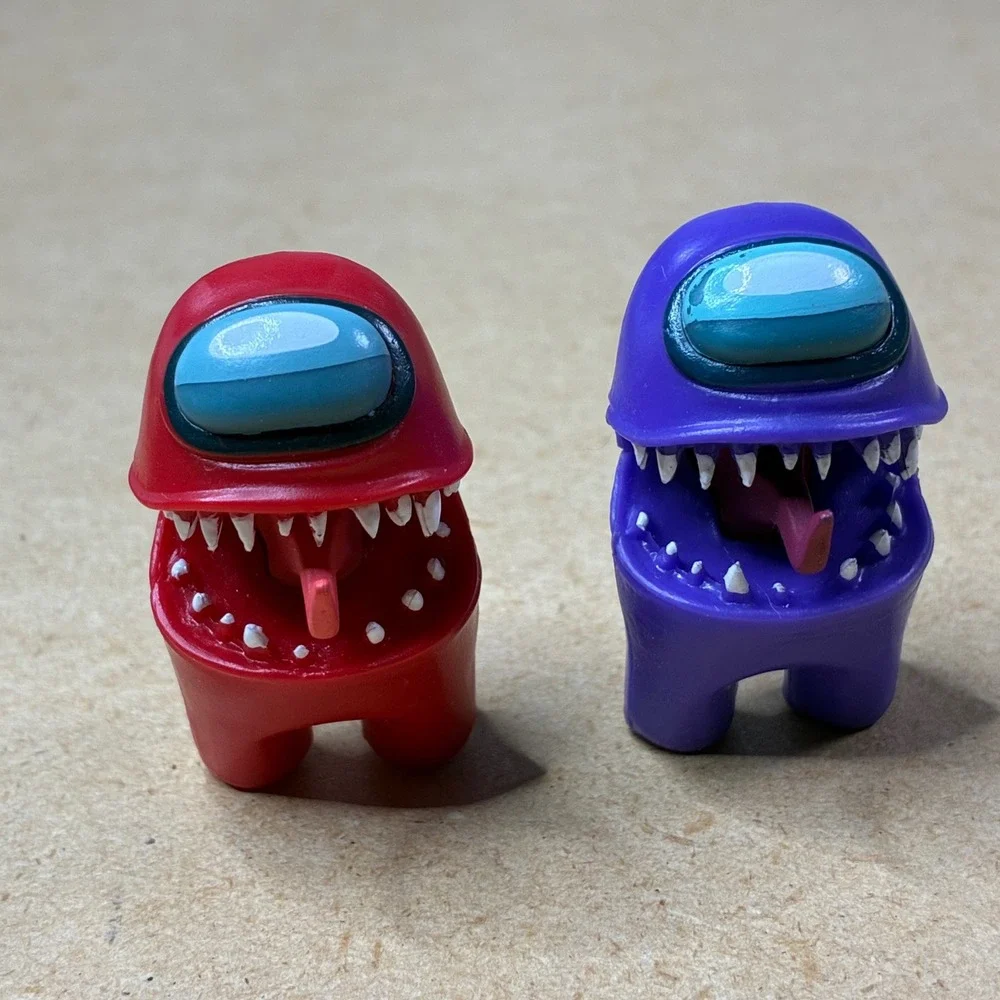 Official Among Us Monster Impostor Figure Lot Red Purple Innersloth Minis 2”