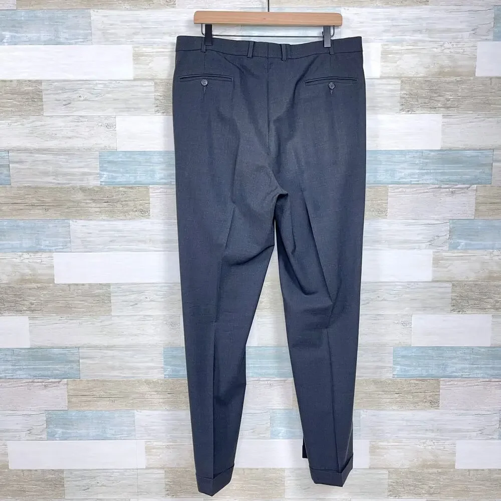 Brooks Brothers 346 Stretch Wool Suit Gray 3 Button Mens 41L Jacket 36R Pants