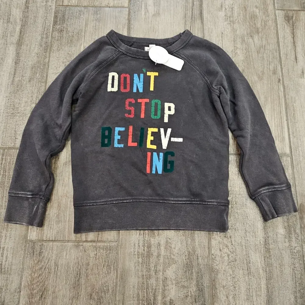 Gymboree Holiday Sweater Kids XS 4 Don’t Stop Believing Crewneck NEW Christmas‎
