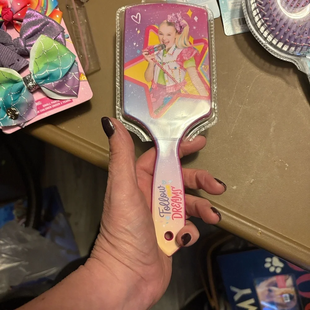 JoJo Siwa Pink and Purple Hair Brush with Star Design
