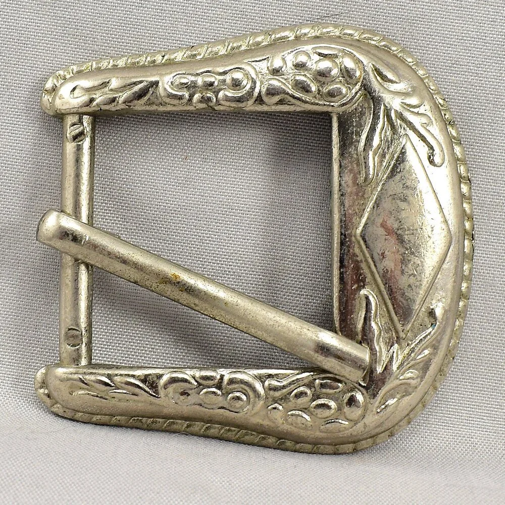 Vintage Belt Buckle Pin Buckle Ornate Filigree‎ Engraved Western Gift