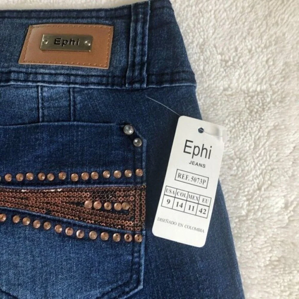 Ephi Jeans Women's Jeans Butt Lifter Technology Embellished Jeans High Waist 31