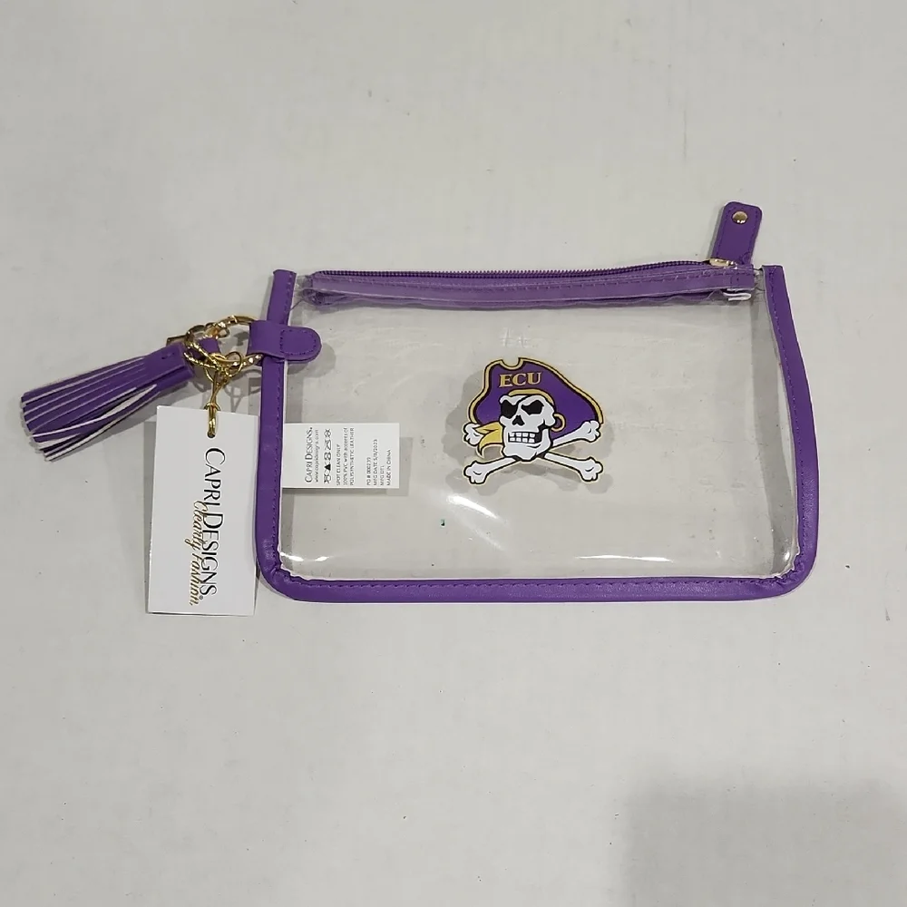 NWT ECU Purple Clear Accessory Pouch