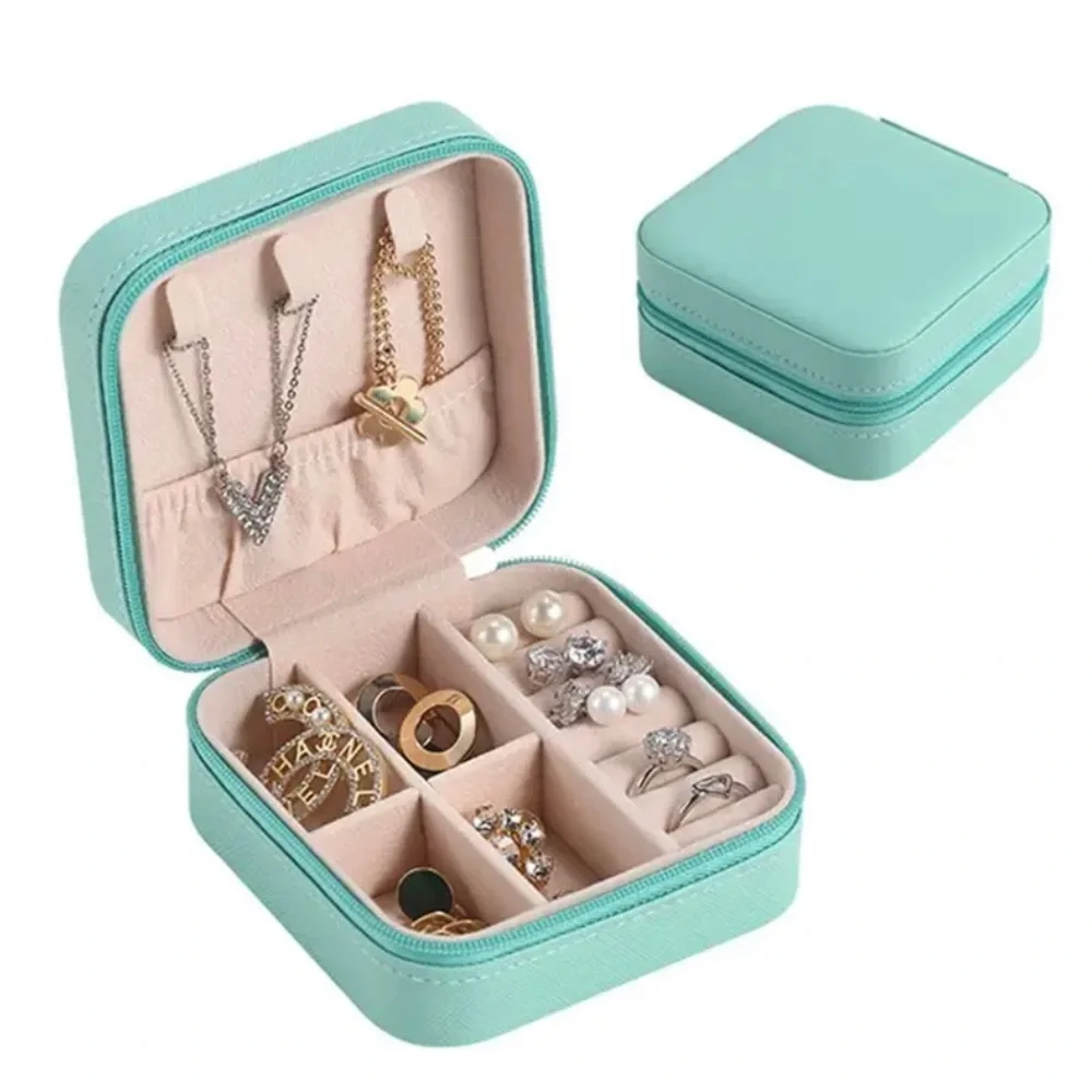 NWT hot pink travel jewelry box storage case rings, earrings, necklaces vegan