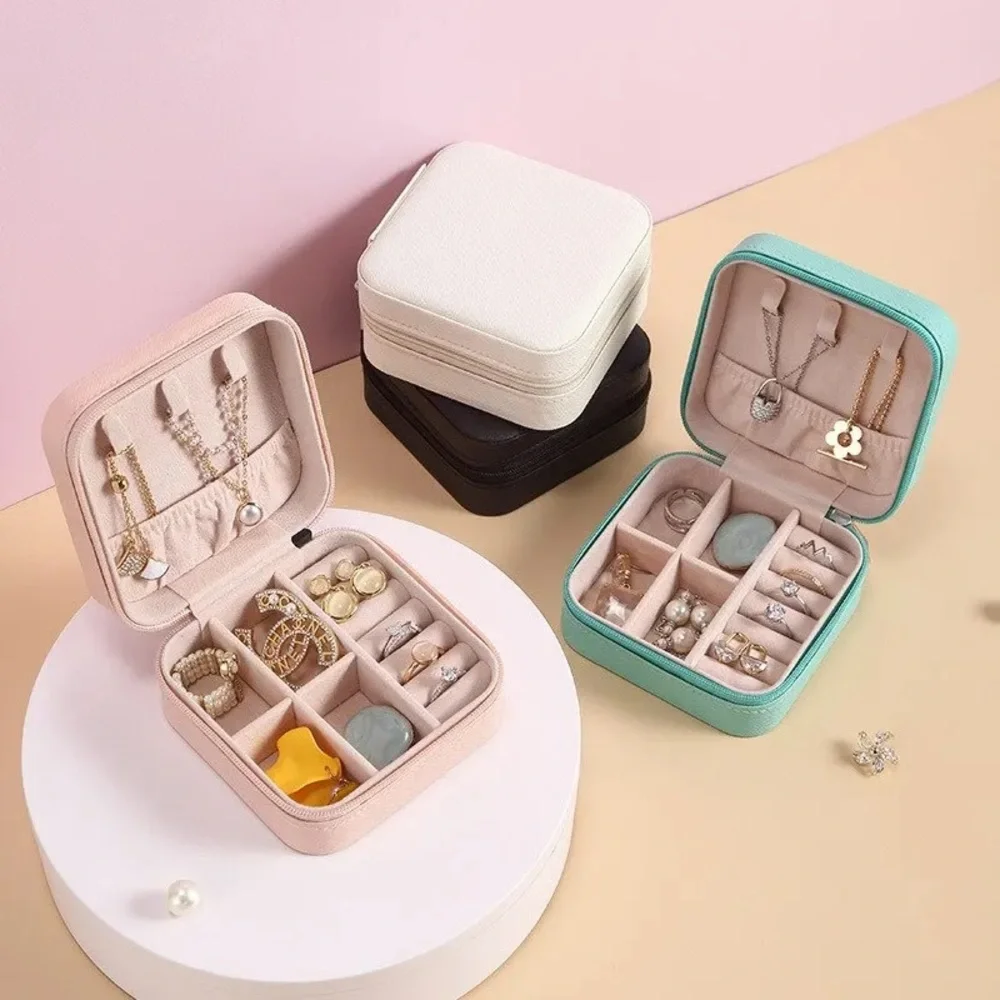 NWT hot pink travel jewelry box storage case rings, earrings, necklaces vegan