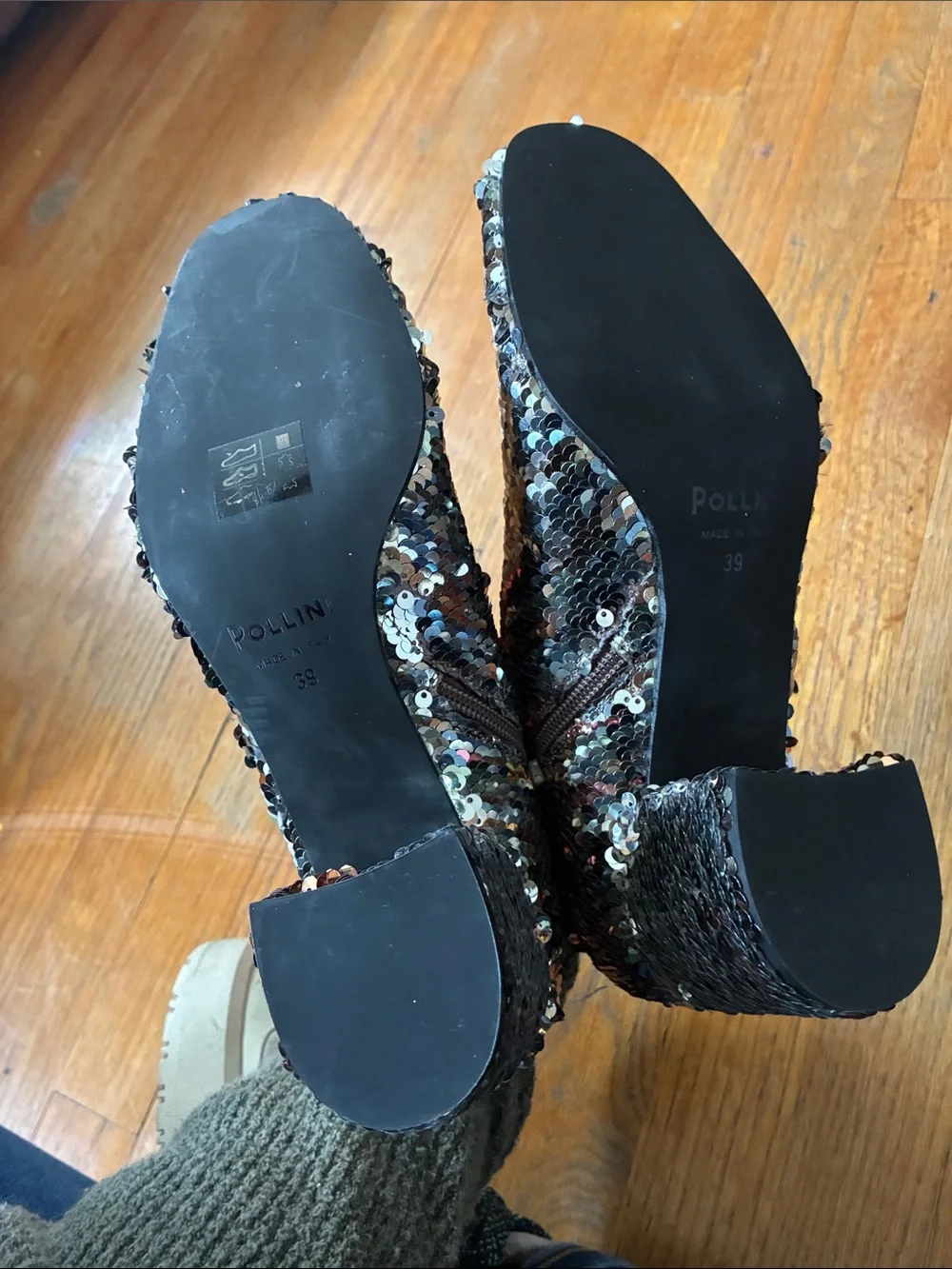Pollini sequins heel