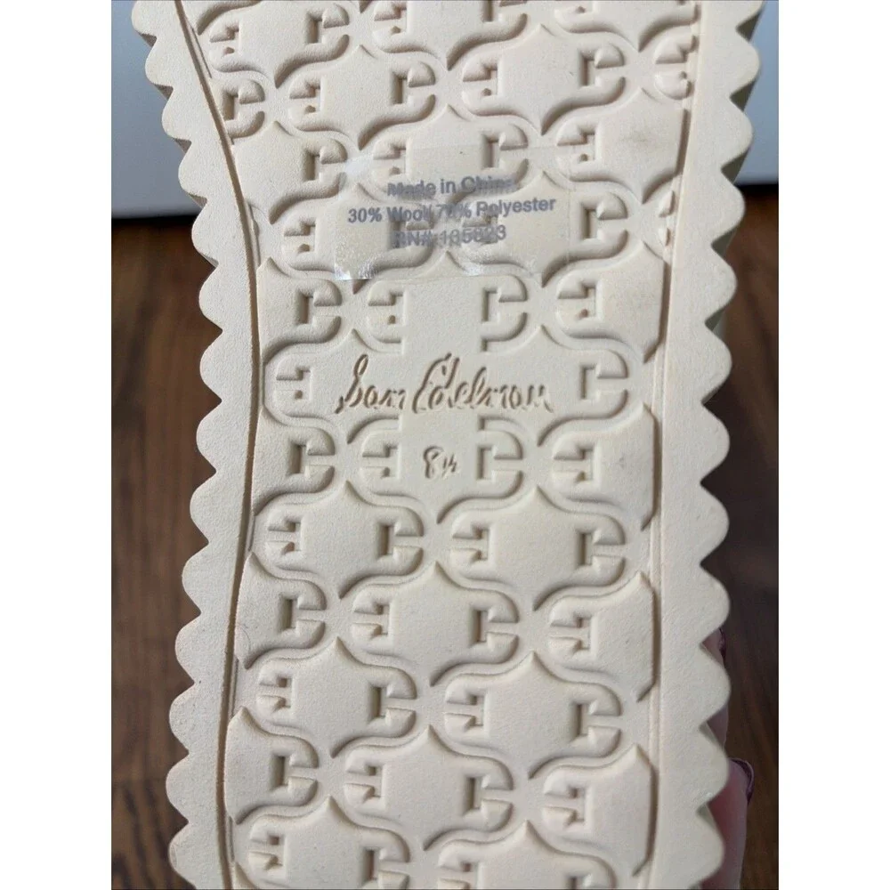 New Sam Edelman Reve Fay Leather Faux Fur Bootie Shoes in Ivory/Butter 8.5