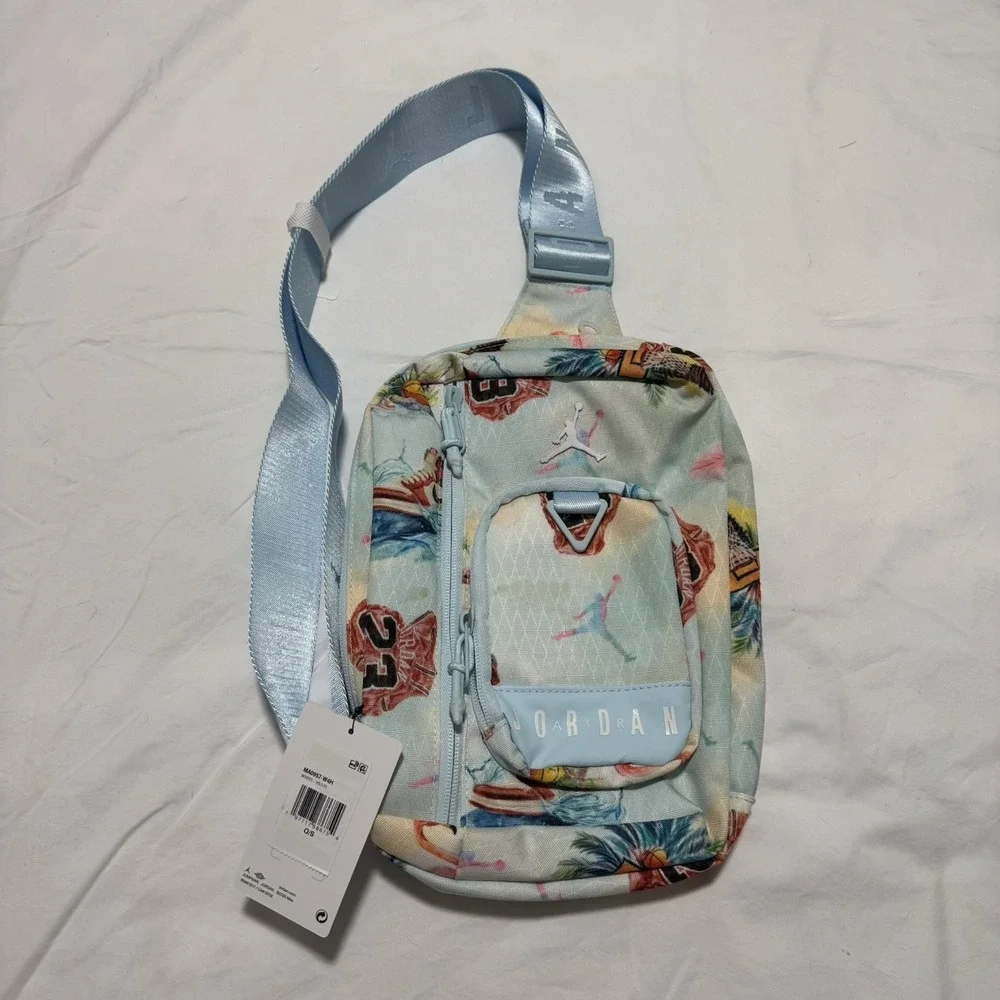 Nike Air Jordan Cordura Crossbody Bag Blue Tropical Flamingo MA0957-W4H NWT