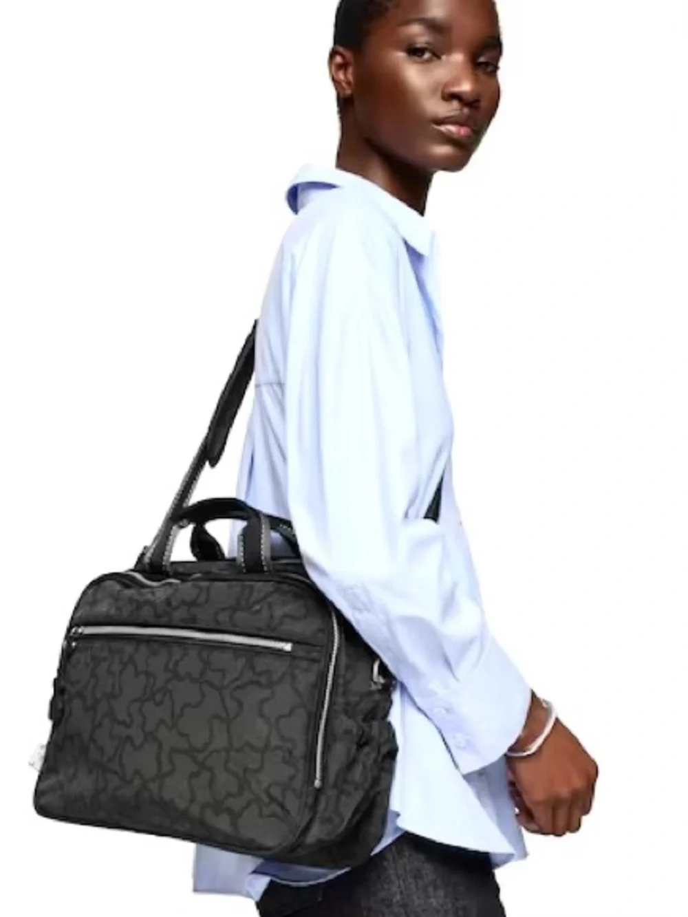 TOUS Kaos Catri Baby / All Purpose Shoulder Bag in Anthracite-Black