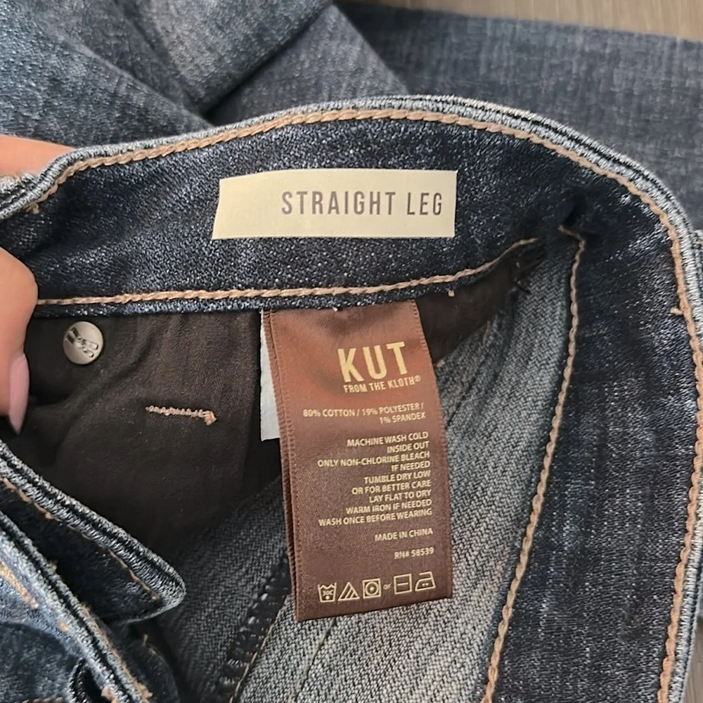 KUT from the Kloth Dark Wash Straight Leg Jeans