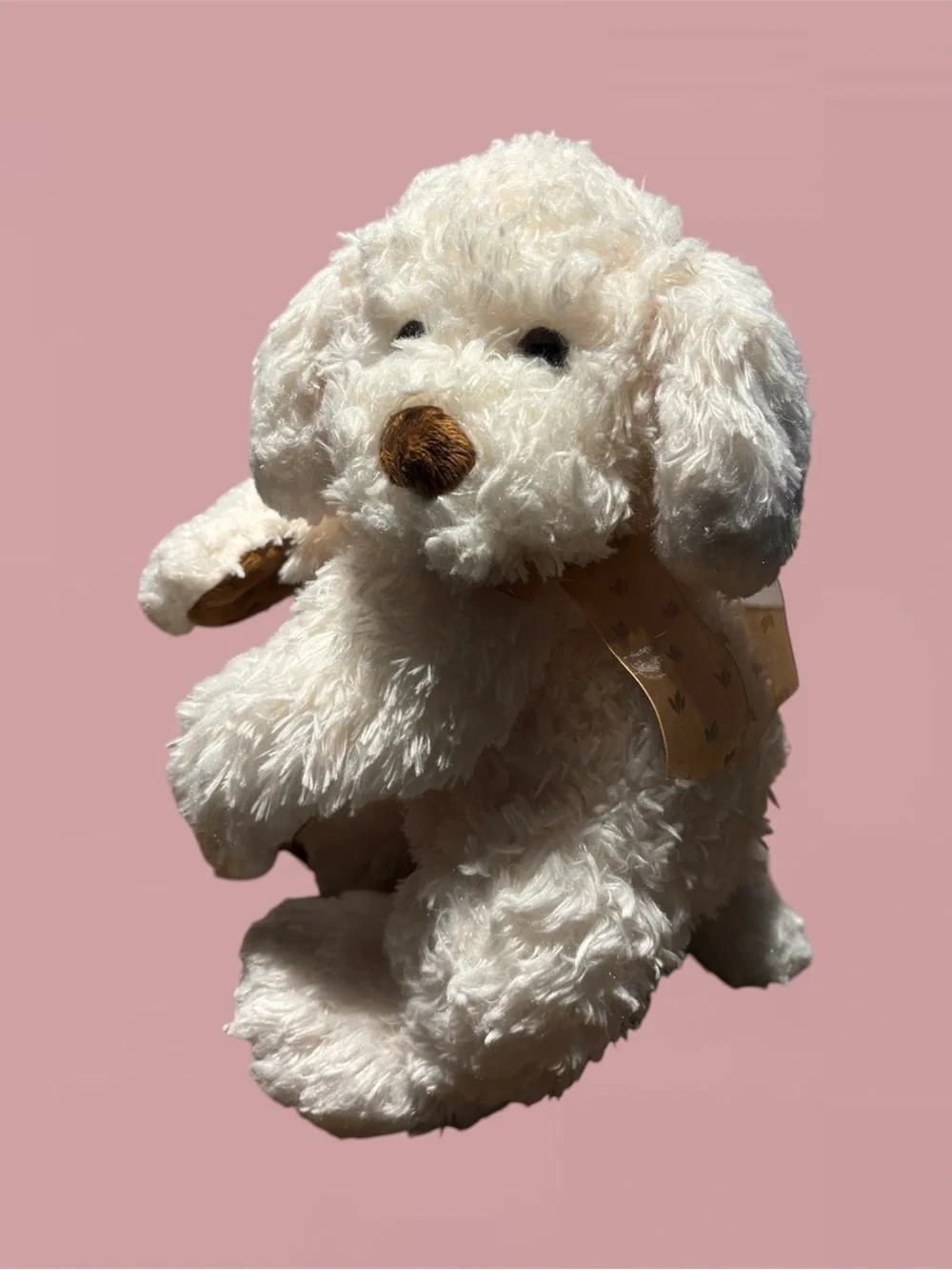 Ty Classic Rabble Dog Plush Beige Shaggy Long Hair Brown Nose Floppy 14”