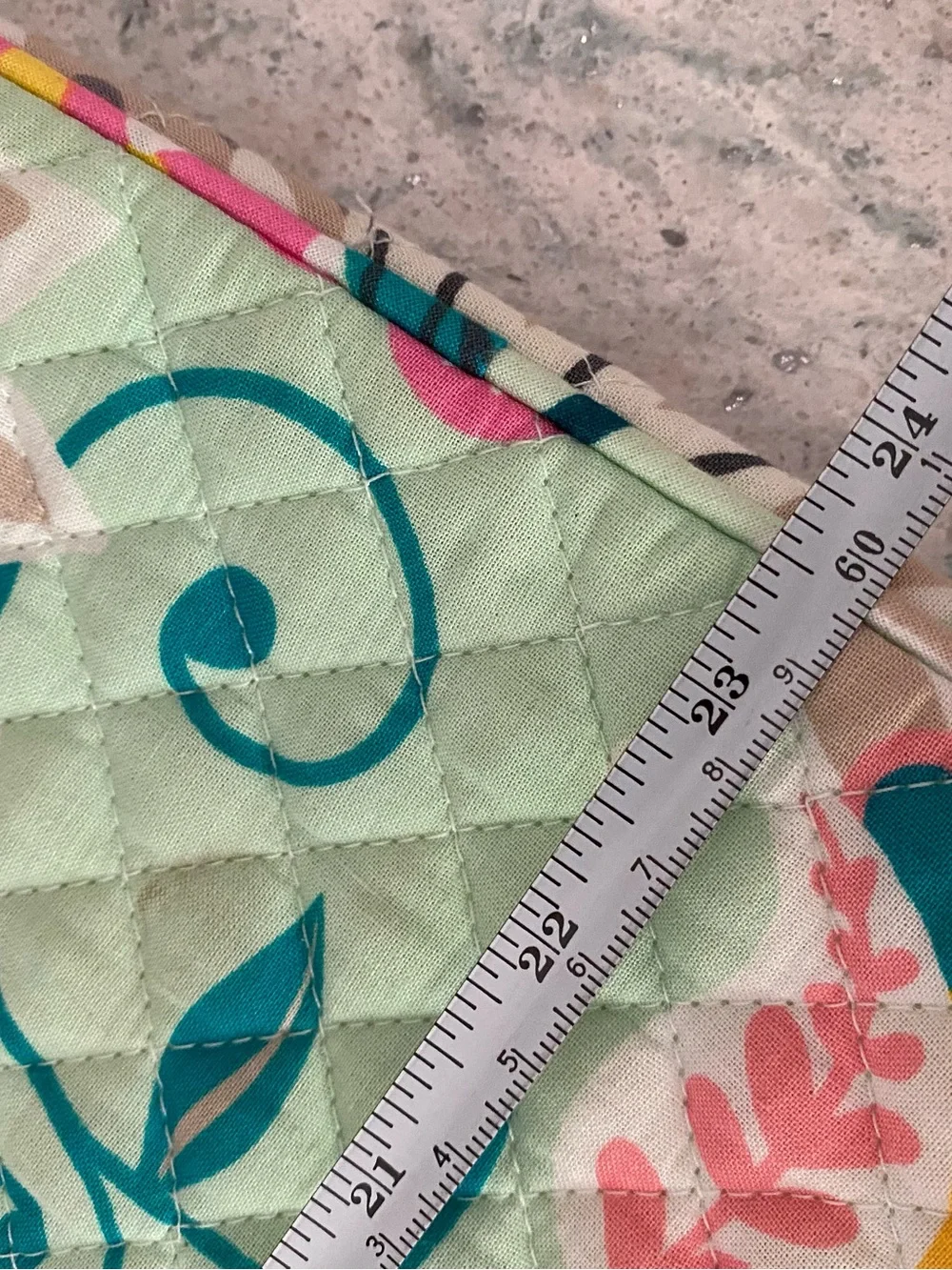 Vera Bradley Mint Floral Quilted makeup accessories with Pink & Teal Accents