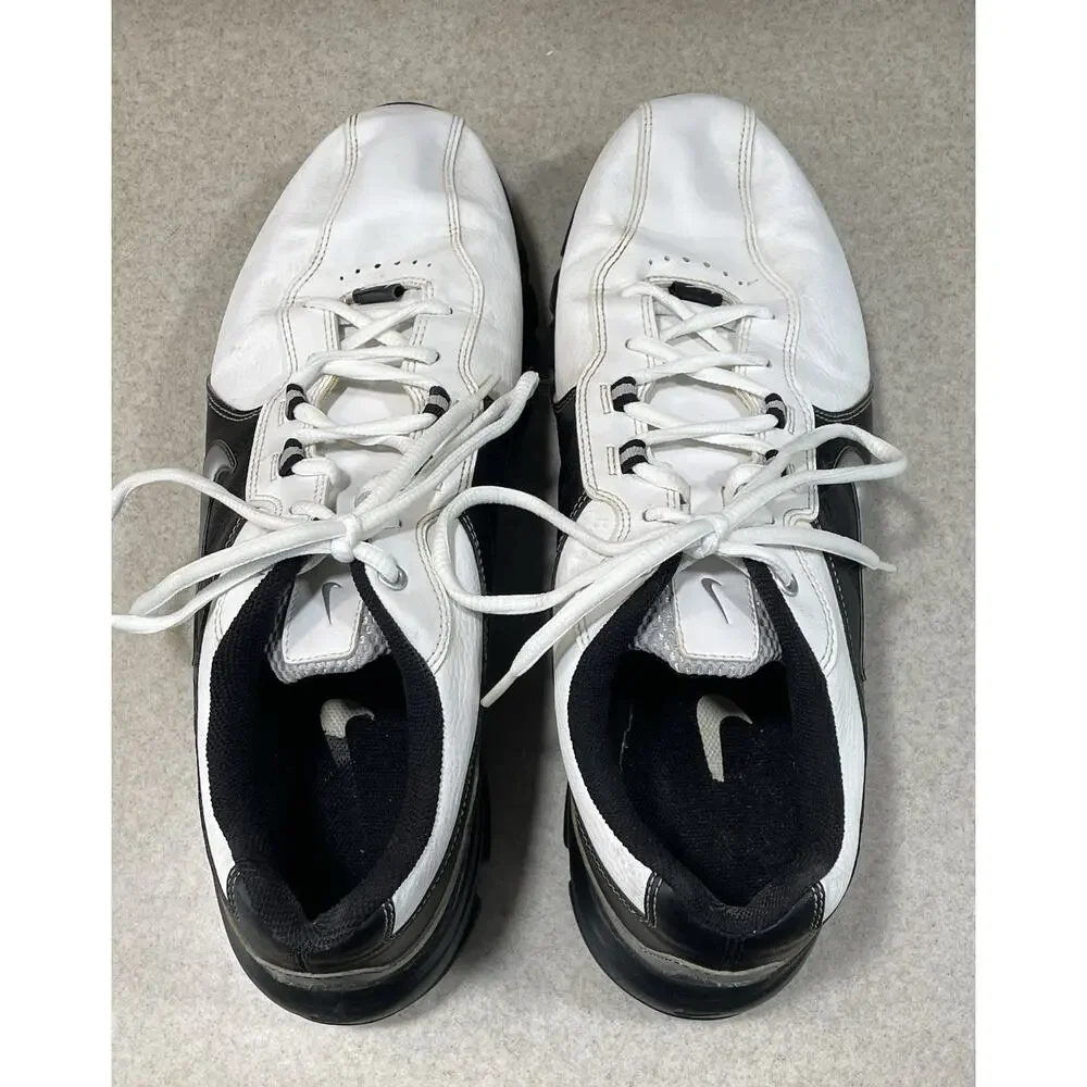 Nike Golf Shoes Men's Size 11.5 Power Channel TAC White Black Leather 317682-102