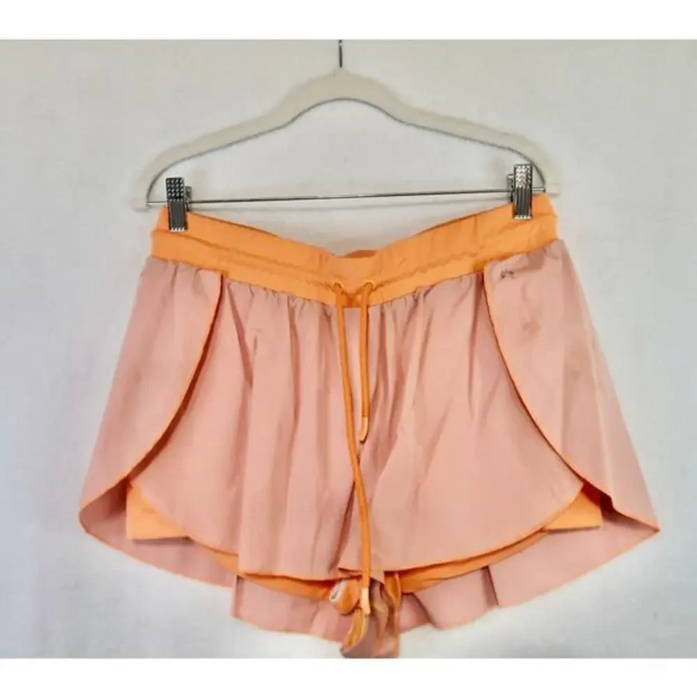 Free‎ People Movement Day Dream 2-in-1 Shorts Size Large Neon Orange