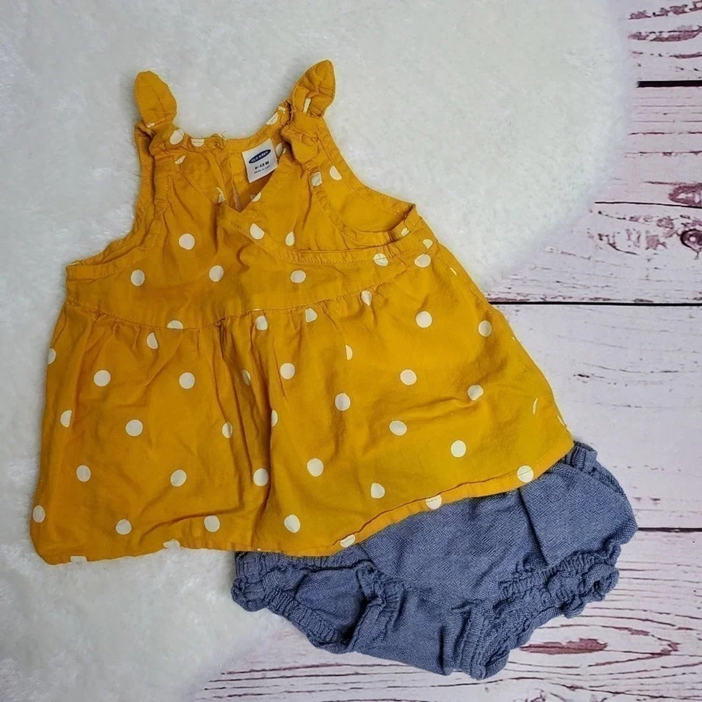 Old Navy Top & Bloomers Set Blue 6-12 mo
