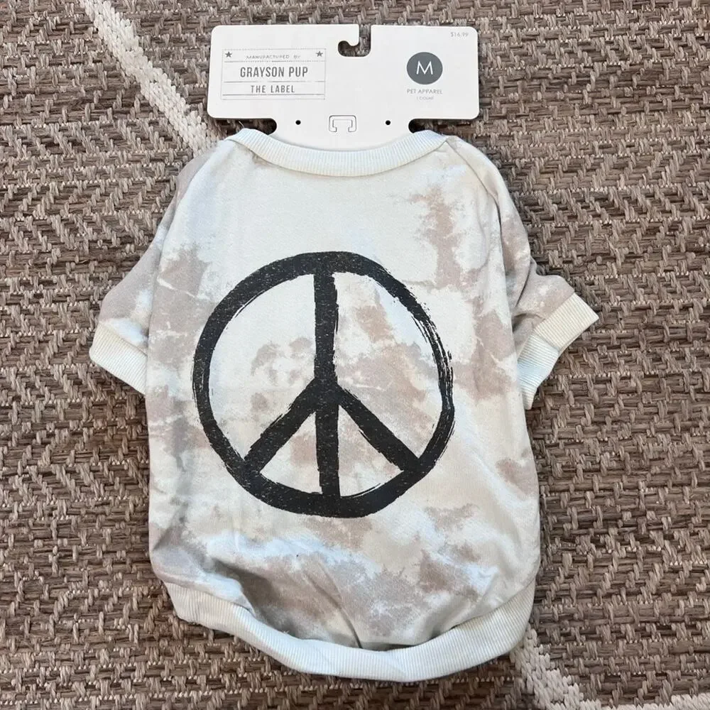 Grayson Pup The Label Dog Peace Shirt Sz M
