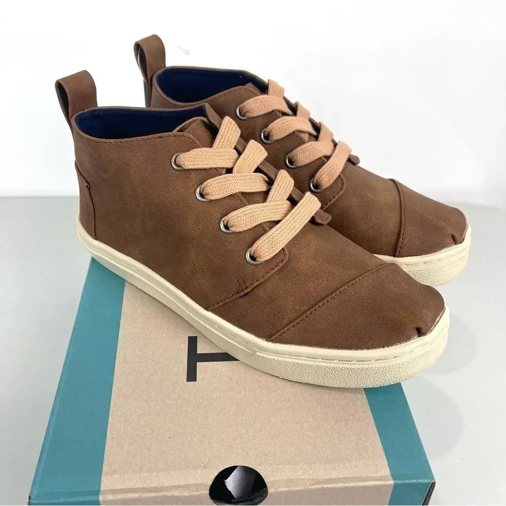 NEW TOMS Botas Cupsole Toffee Microsuede Sneakers Size 3 Youth Boys