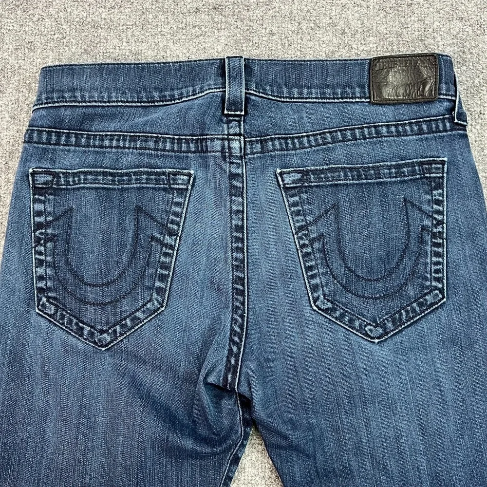 True Religion Jeans Mens 34 Blue Geno Relaxed Slim Horseshoe Made in USA
