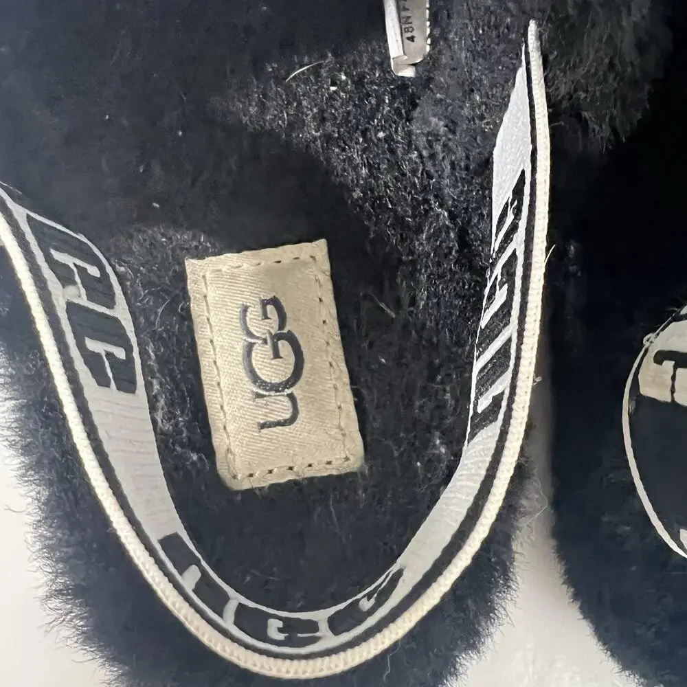 UGG Big Kids Fluff Yeah Slide Sandals Size 1 - 1098494K Black