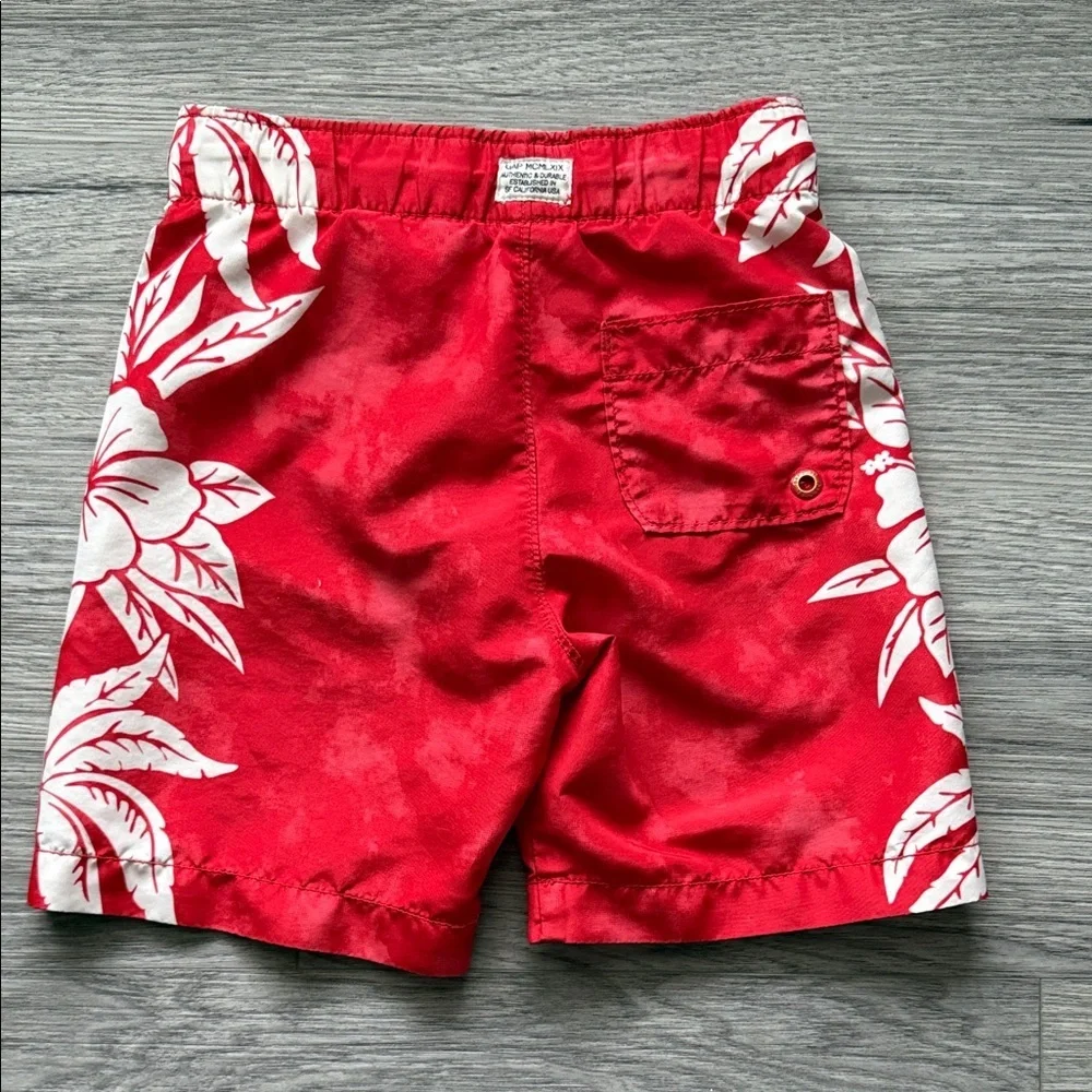 Gap Kids Red Floral Board Shorts Size (4/5) XS