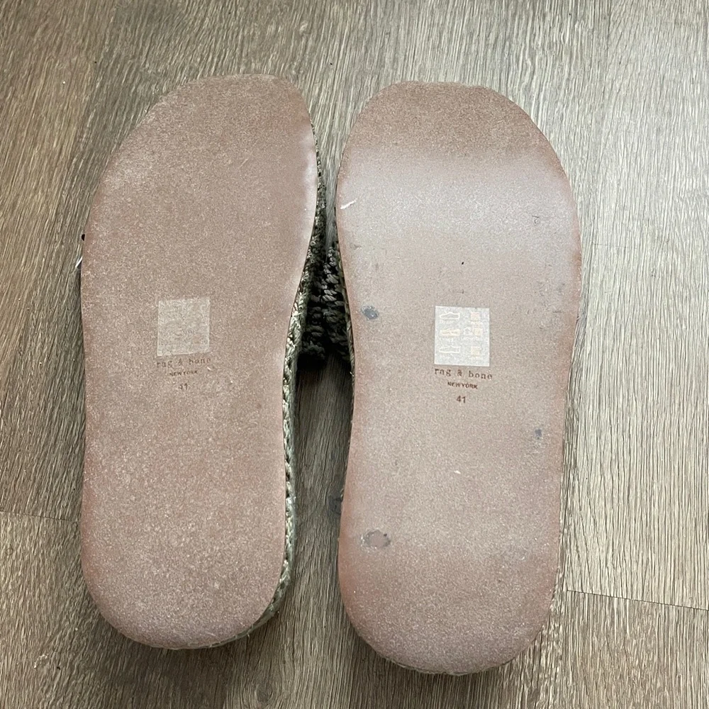 RAG & BONE LOGAN SLIDE 41 New Warm Khaki & Green Net