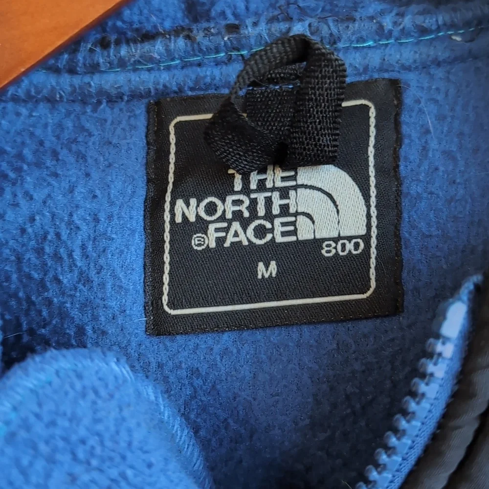 The North Face Blue Black Fleece Zip Jacket Size Medium FLAW