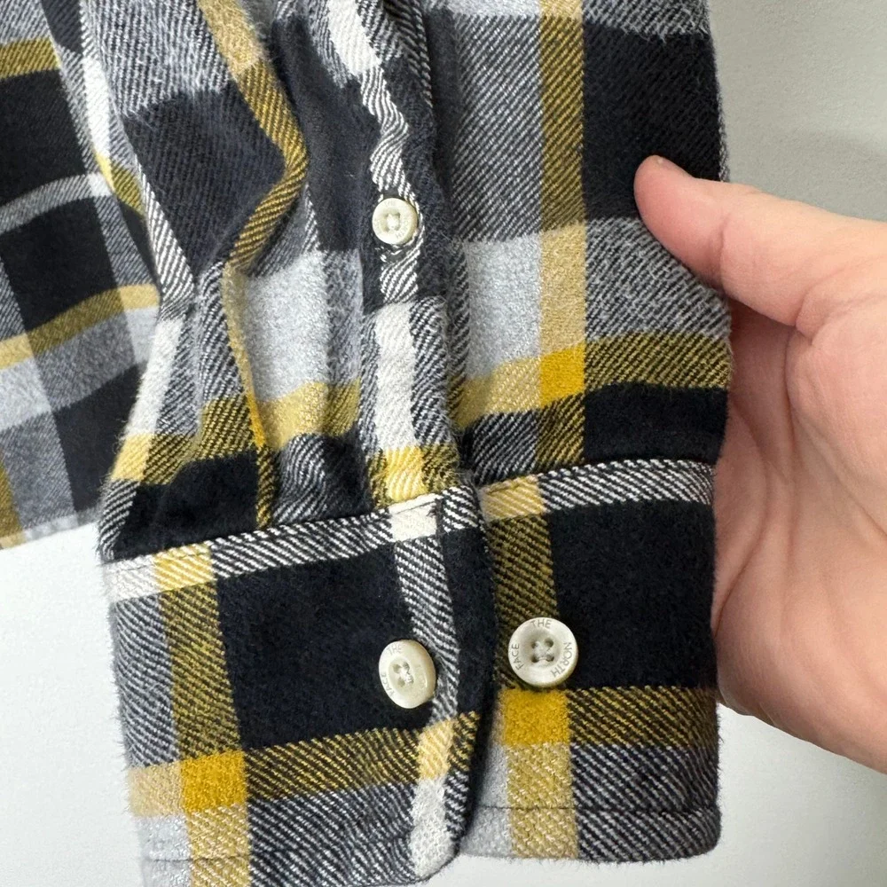 The North Face Flannel Shirt XXL Black/yellow Heavyweight‎
