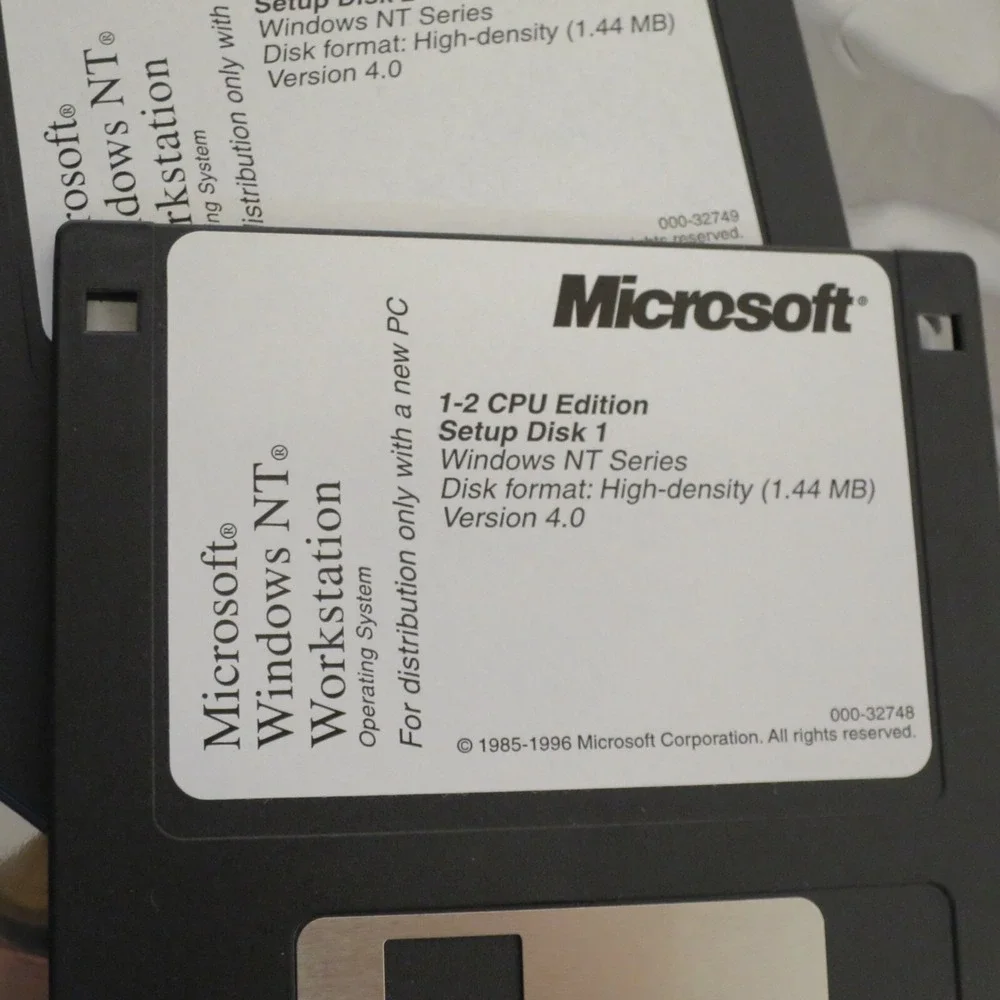 Microsoft Windows NT 4.0 Workstation 1-2 CPU Floppy Setup Disk Set (Tested) - 09