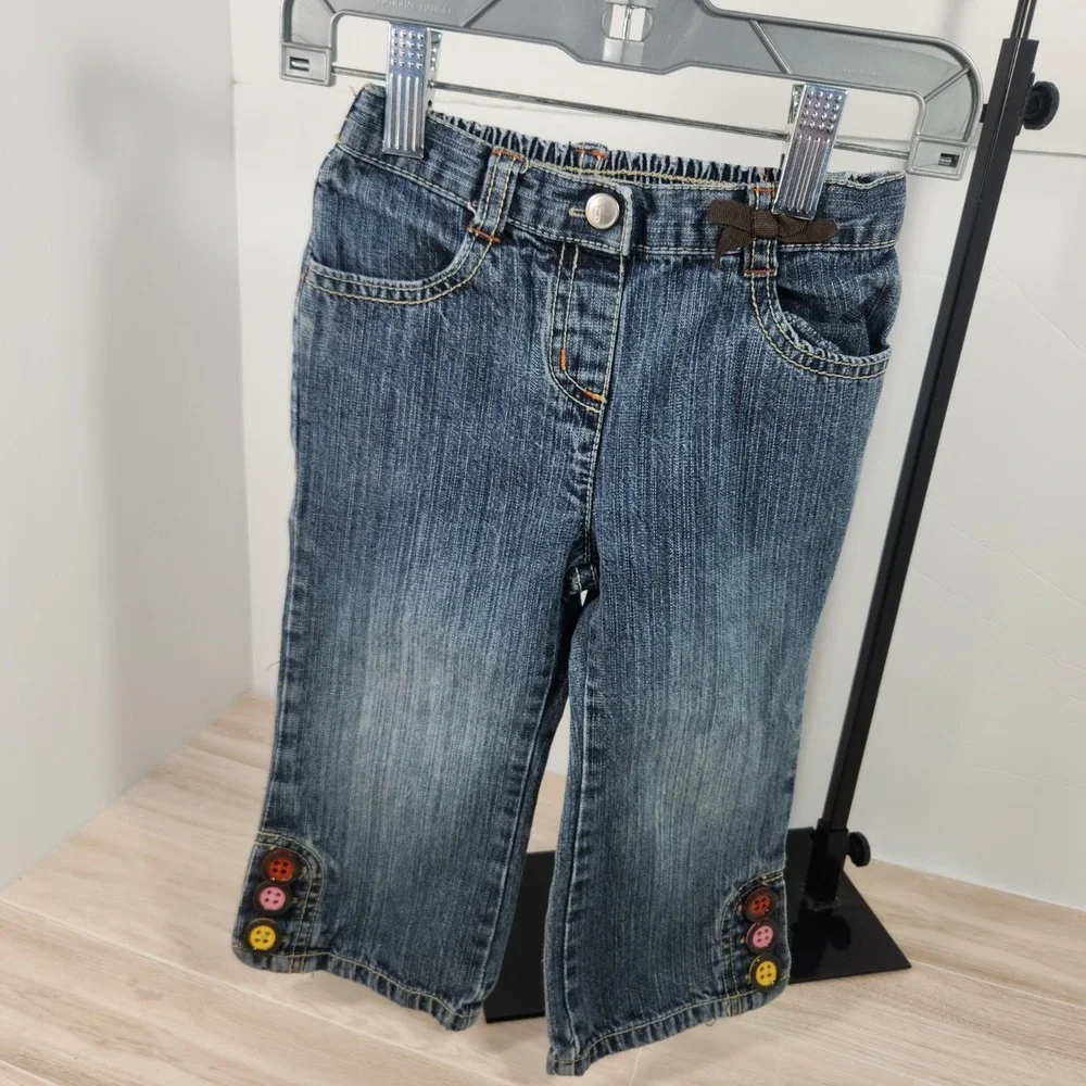 Vintage Gymboree Toddler Girls Candy Pocket Jeans Blue Denim Size 18-24months