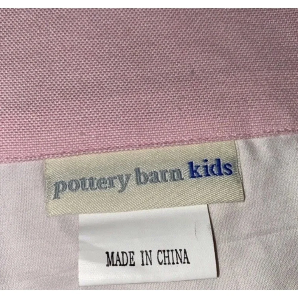 Pottery Barn Kids Pink FLOWER‎ GARDEN Floral Appliqué Window Single Valance (1)