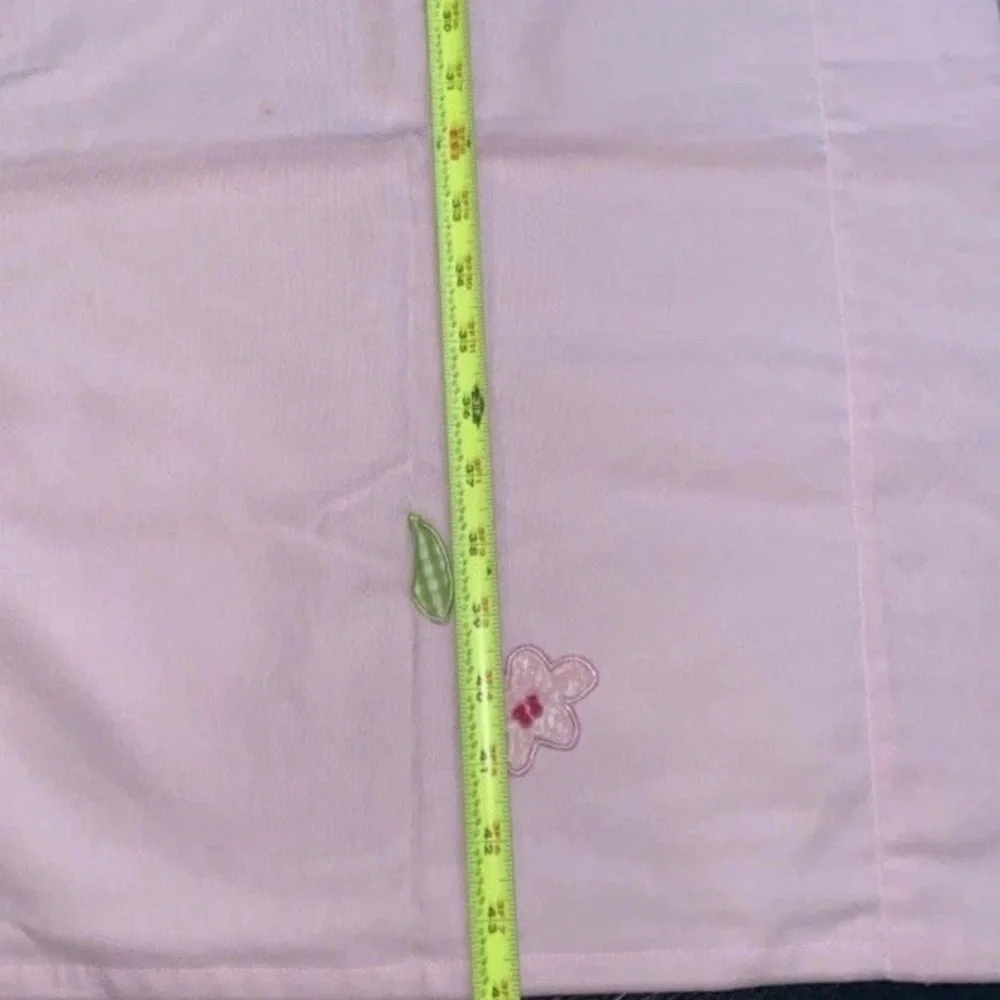 Pottery Barn Kids Pink FLOWER‎ GARDEN Floral Appliqué Window Single Valance (1)