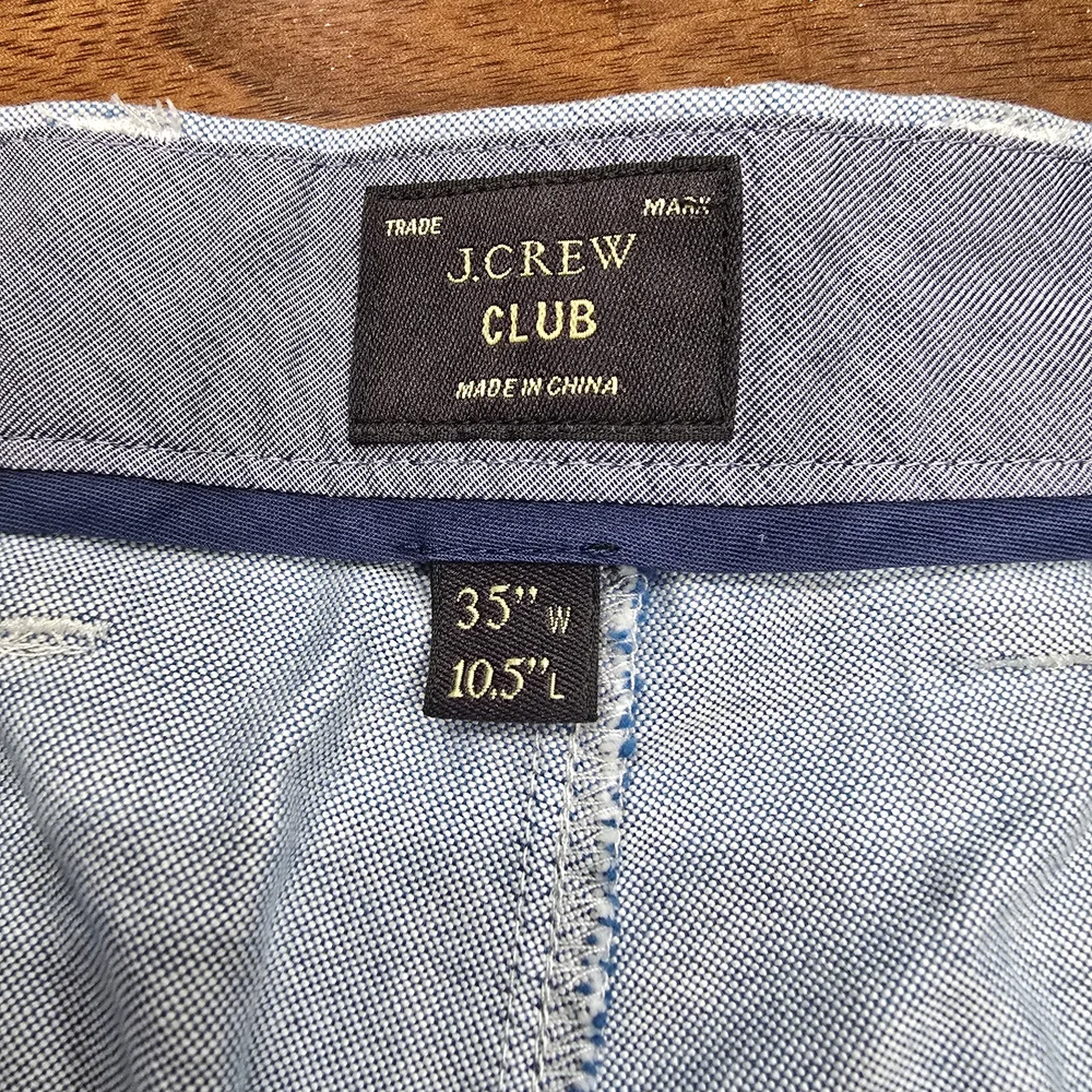 J.CREW Club Chino Shorts Mens‎ Light Blue 100% Cotton Flat Front 10.5