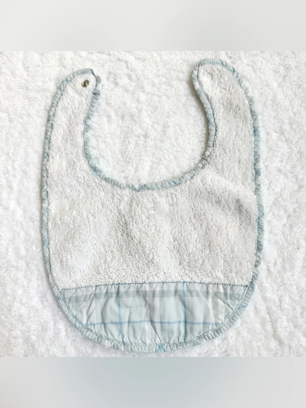 Burberry Baby Bib Infant Boy Unisex Nova Check Blue Cotton Unisex Girl Towel