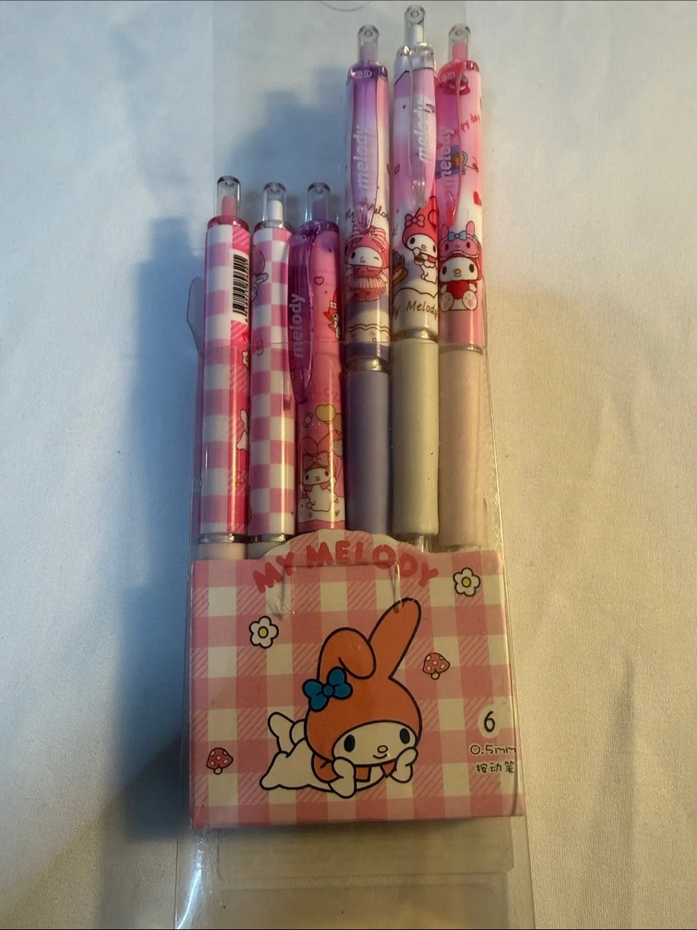 My Melody Pink Gel Pen Set – 6-Pack Cute Pink Pens