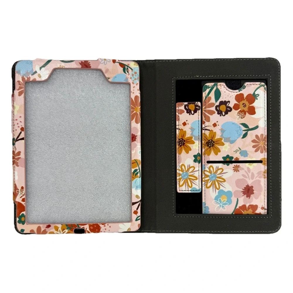 Floral Kindle Case 6 11th Gen 2022 2024 Folio Stand Wallet Card Holder Strap NEW