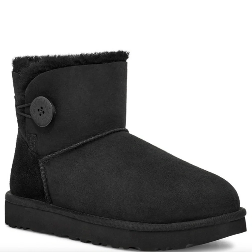 UGG Mini Bailey Button II Boots Black Size 6